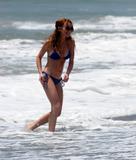 Lindsay Lohan - Hufe Bikini Candids, Beach, boobs, nips