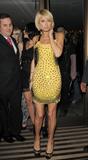 Paris Hilton pictures leggy yellow dress Prive nightclub